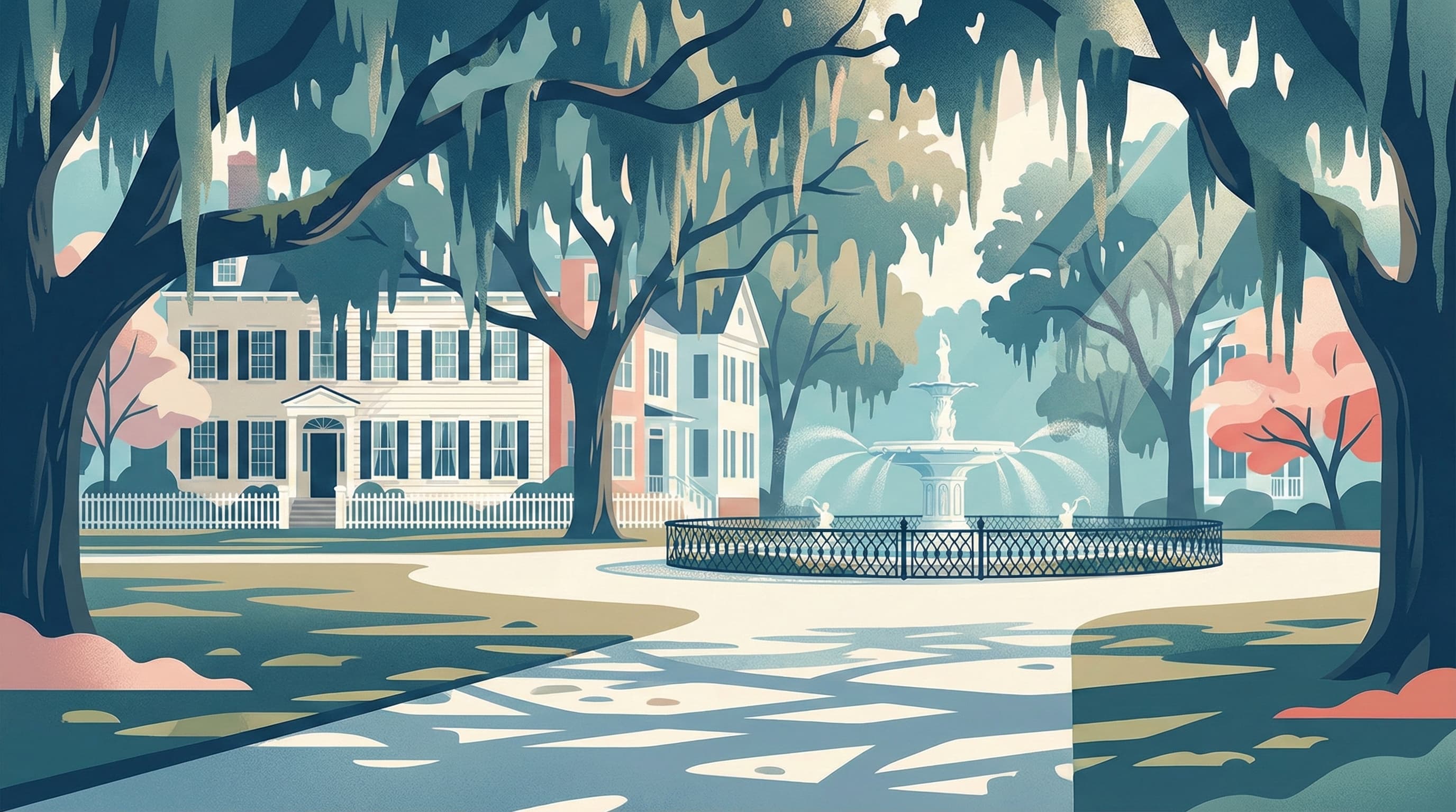 Iconic Forsyth Park Fountain in Savannah