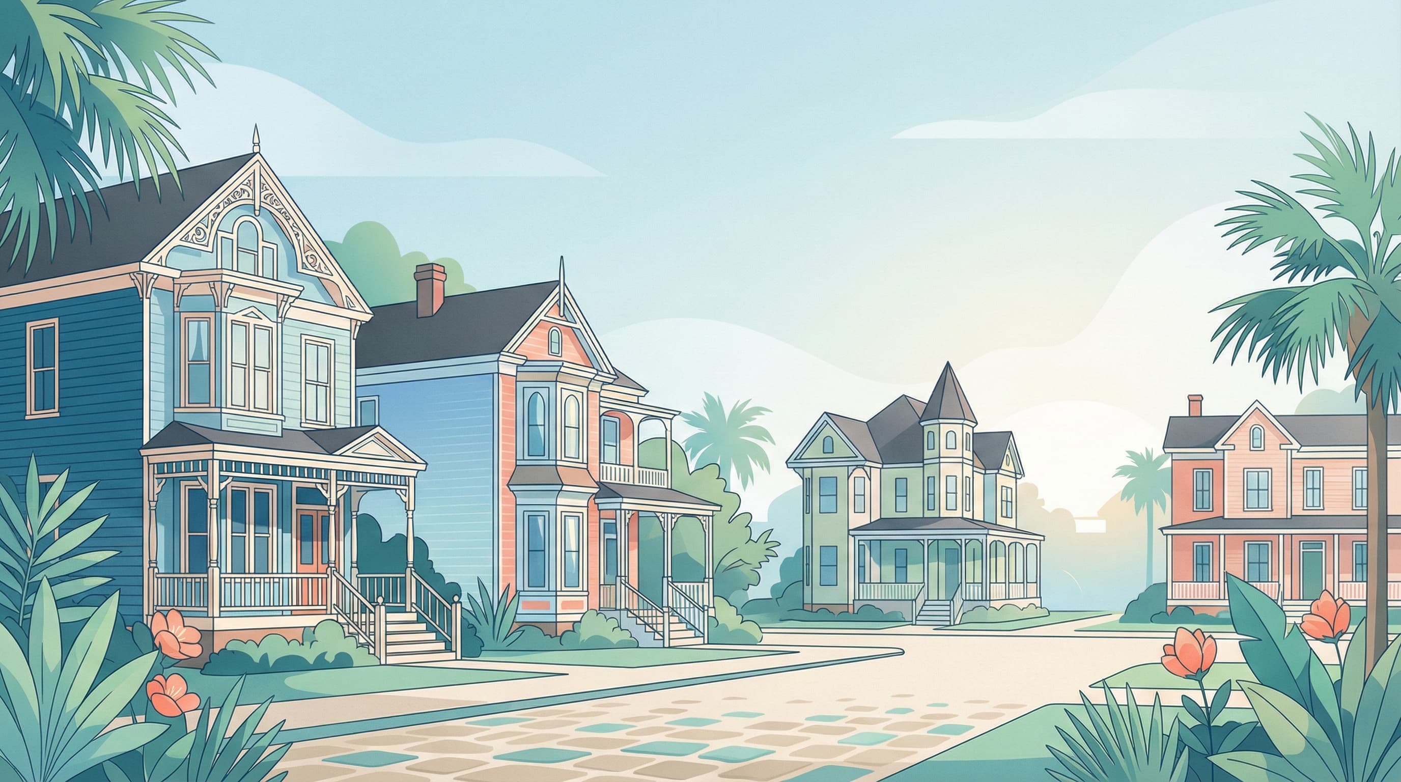 Beautiful Victorian homes in Savannah