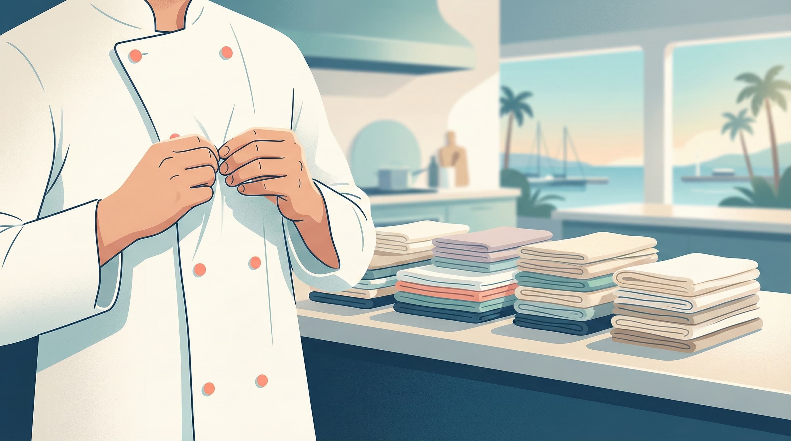 Restaurant chef coats and kitchen uniforms