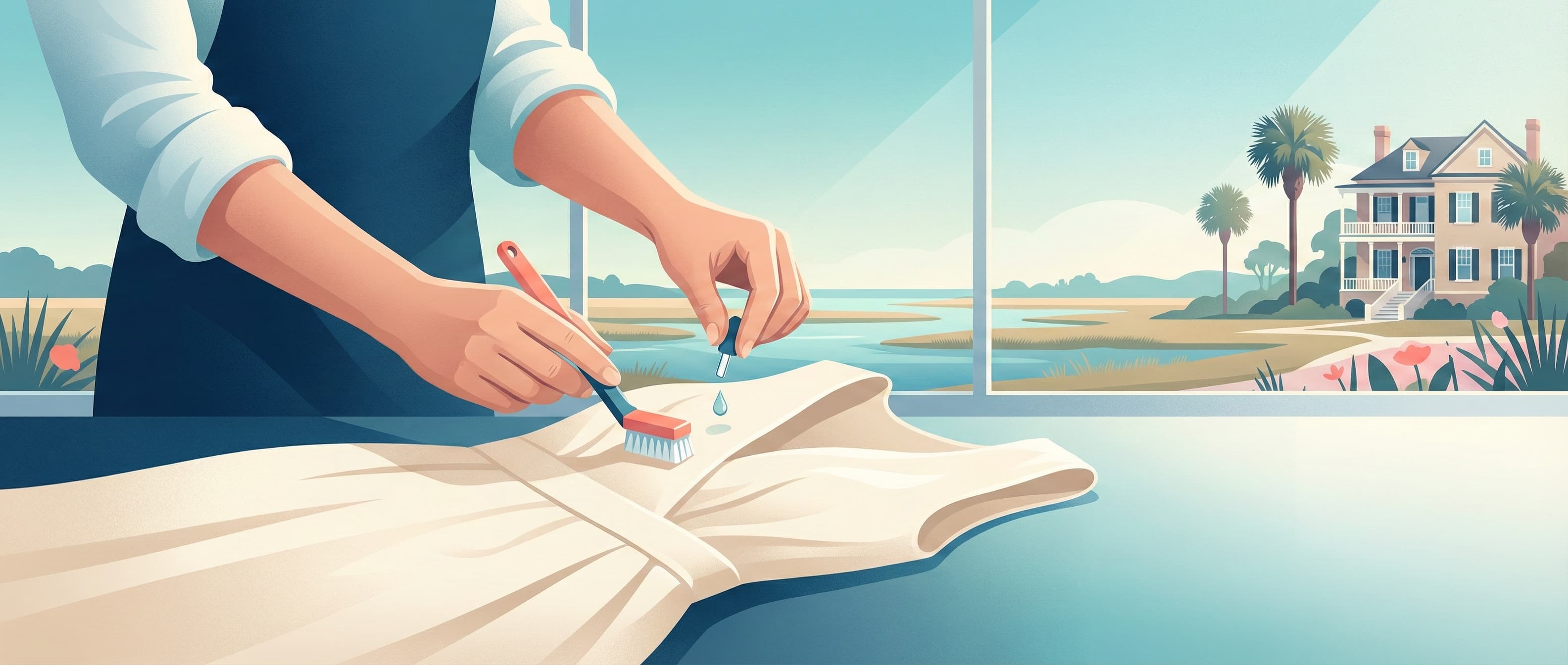 Wedding dress cleaning process